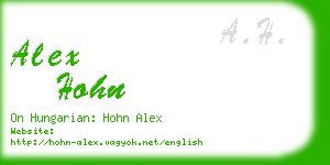 alex hohn business card